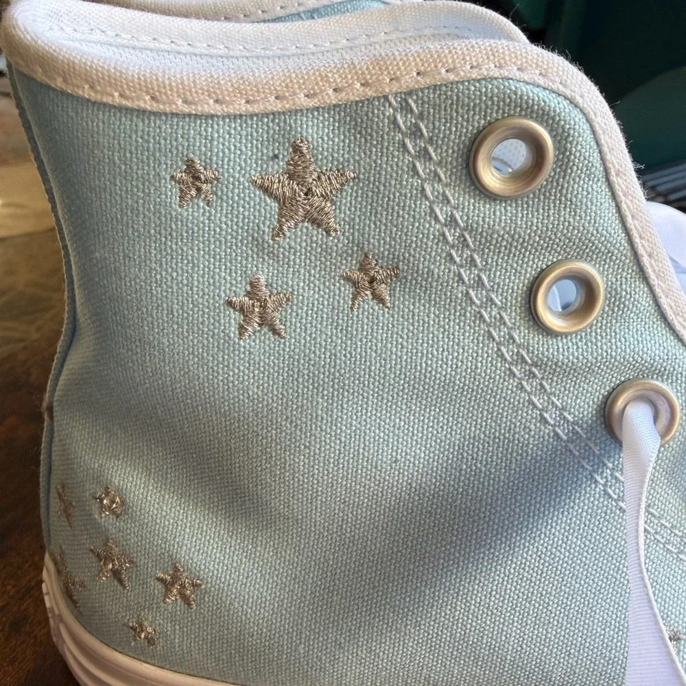 Light Blue High-Top Sneakers - Picture 5 of 16
